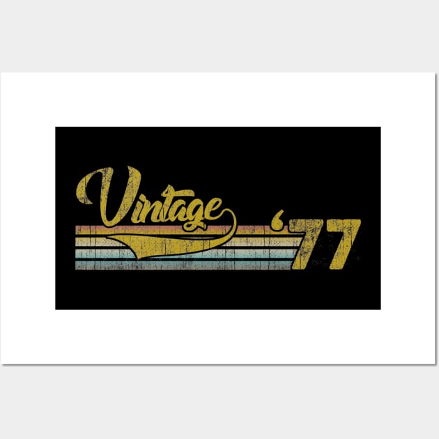 Vintage 1977 All Original Parts Men Women 43rd Birthday Gift Wall Art by semprebummer7